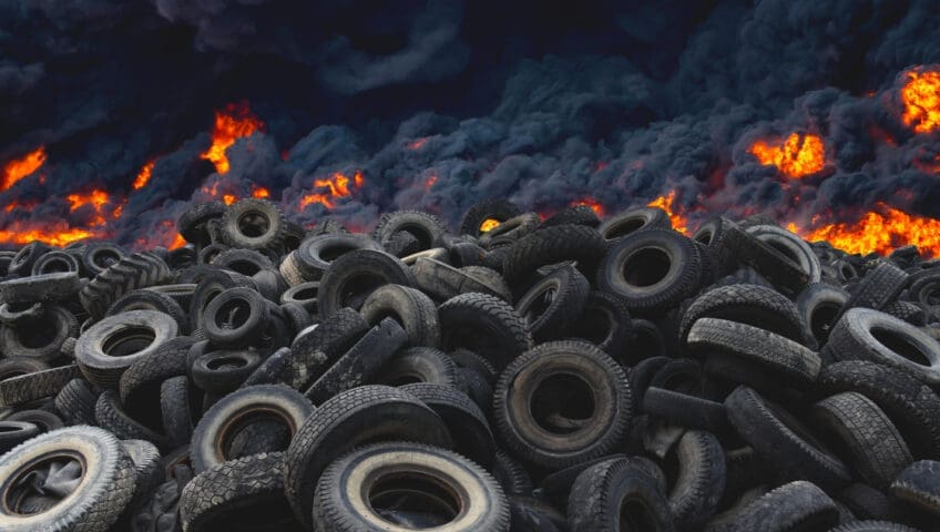 Rubber mulch is sources from recycled tires